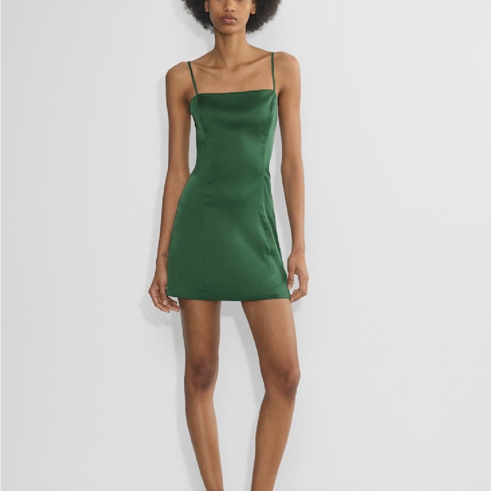Elegant Green Satin Dress